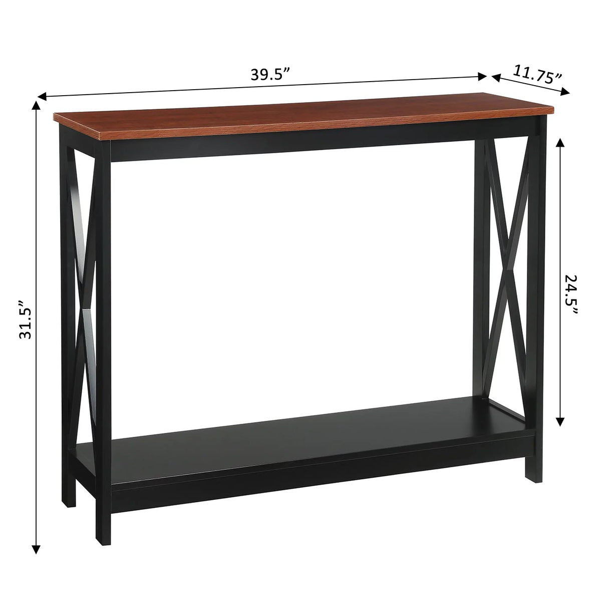 Cherry Black Console Table with Shelf A99803