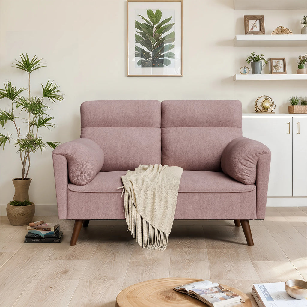 49'' Dark Gray Upholstered Loveseat Sofa with Solid Wood Legs R330