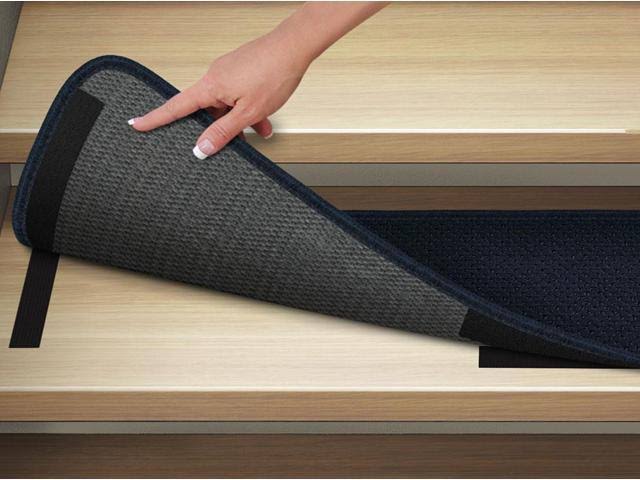 Navy Blue Attachable Carpet Stair Treads Set of 12 Y143