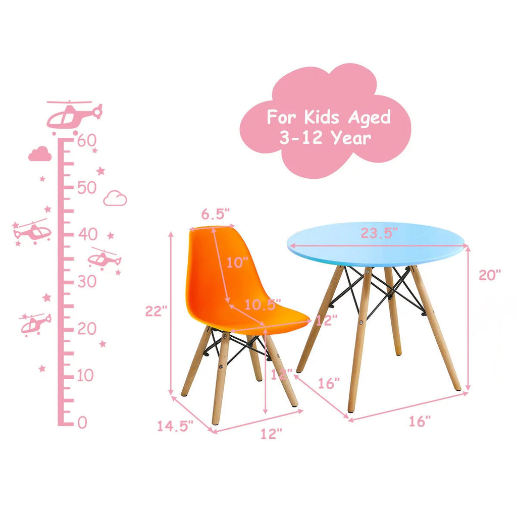 5 PC Kids Round Table Chair Set with 4 Armless Chairs Z653