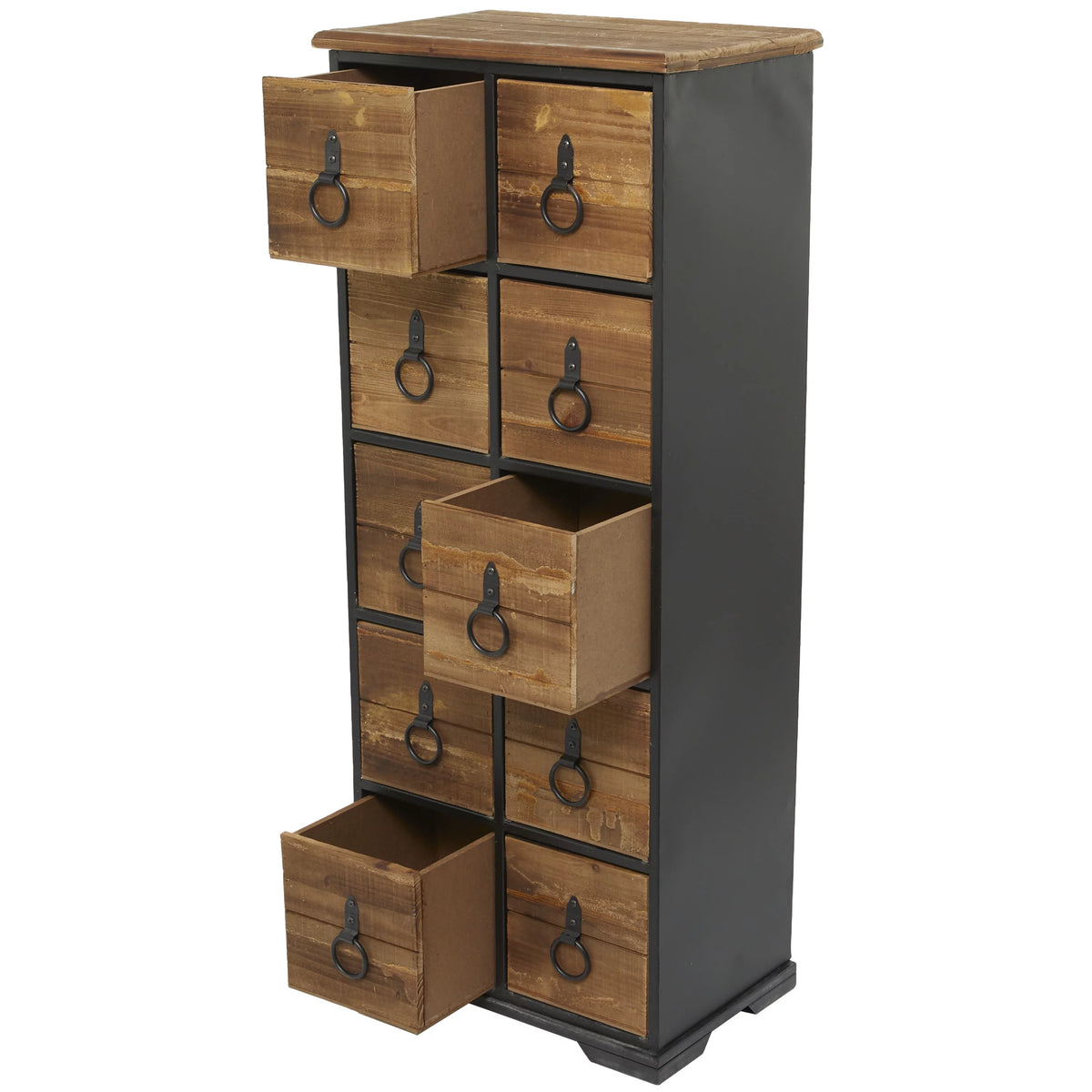 Rustic Wood Chest with Black Handles G452