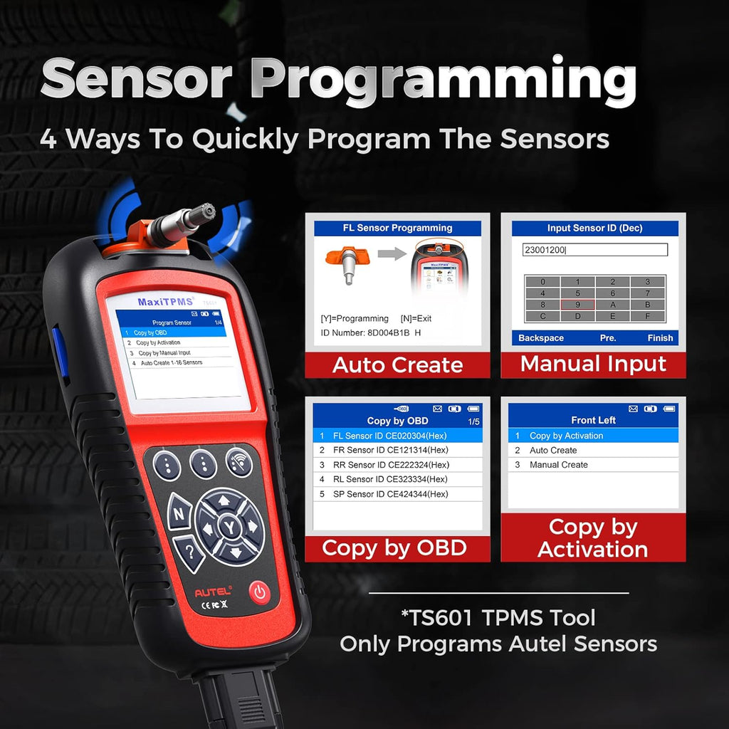TPMS Relearn Tool with Tire Pressure Sensor Reset T283954