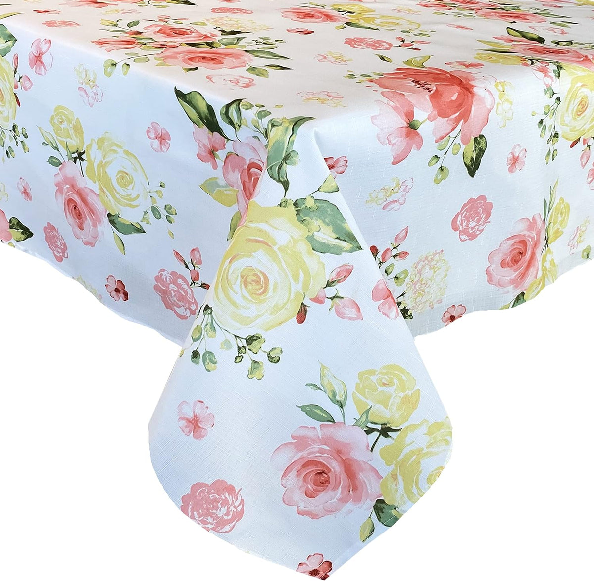 Rose Print Fabric Tablecloth, 70” Round B751