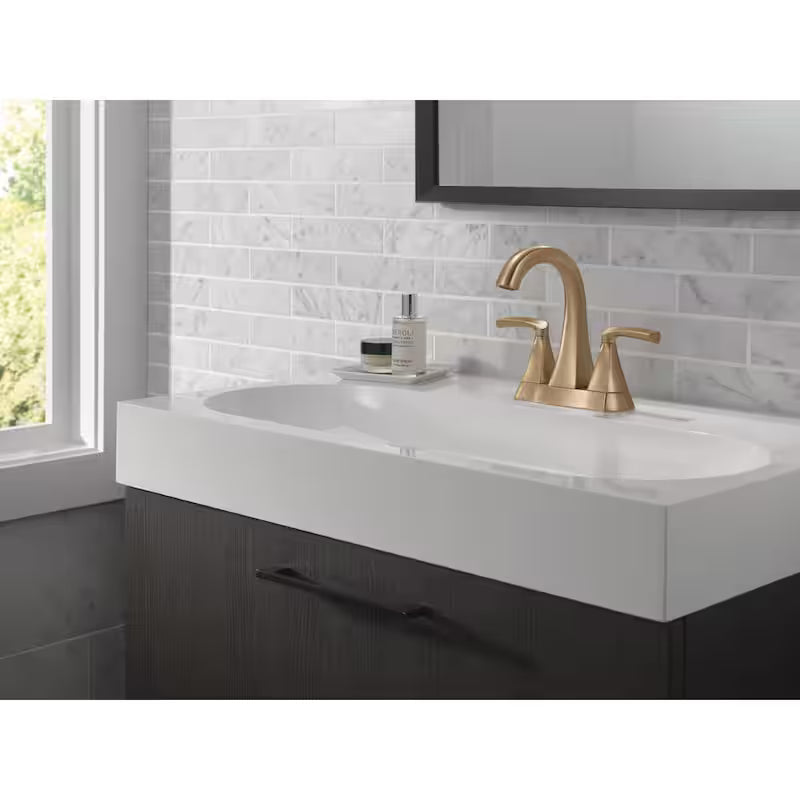 4 in. Centerset Double-Handle Bathroom Faucet in Champagne Bronze H10846