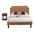 2 Pieces Wood Full Platform Bedroom Set in Brown N7380