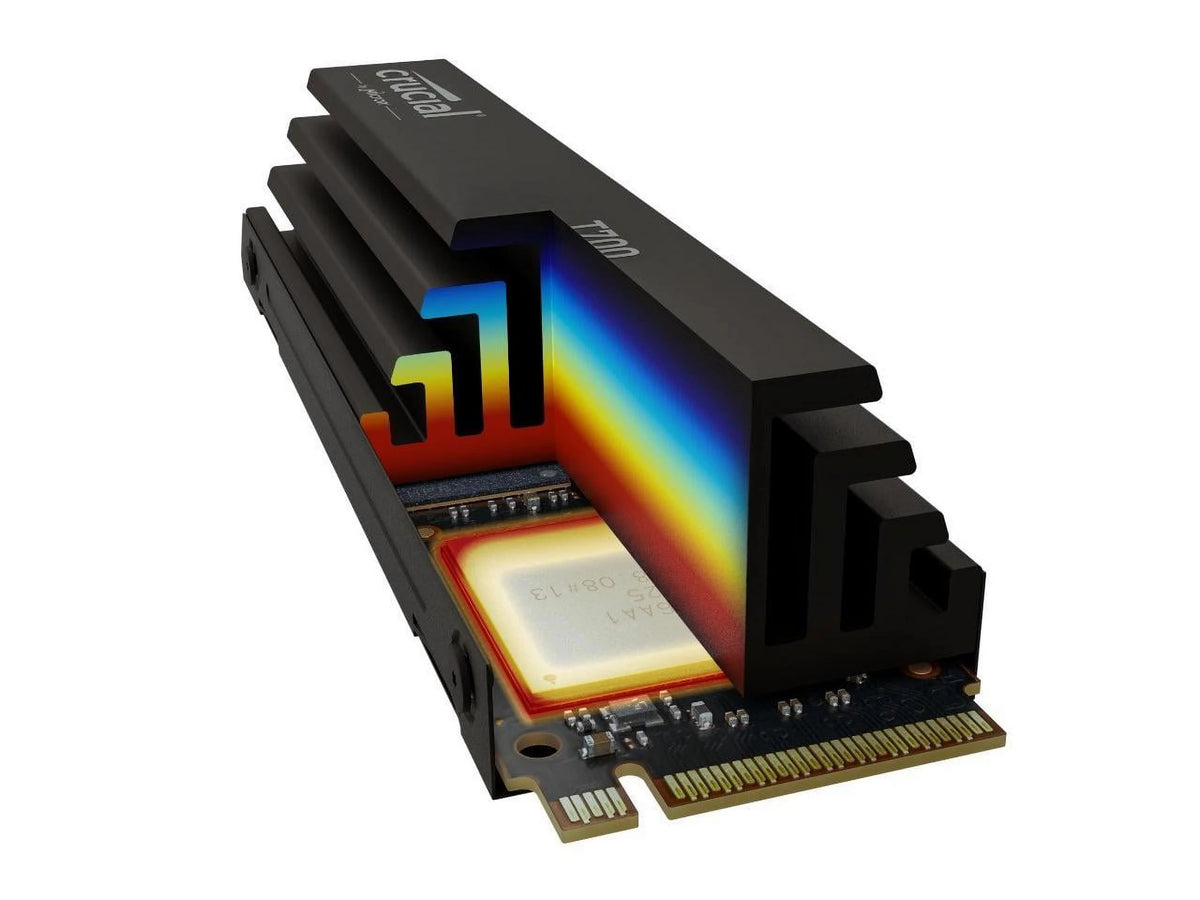 Crucial T700 GEN5 NVME SSD M.2 2280 W/ Heatsink 2TB PCI-Express 5.0 x4 TLC NAND Internal Solid State Drive I12645