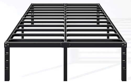18 Inch Black Metal Platform Full Bed Frame E436972