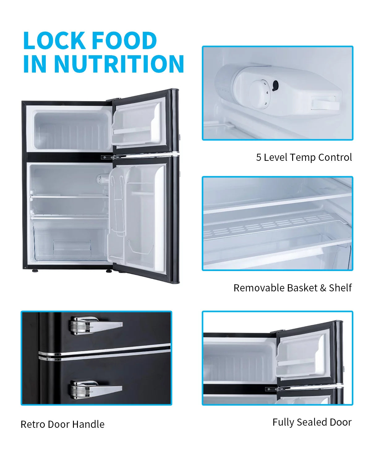 Black 3.2 Cu.Ft Compact 2-Door Mini Refrigerator F400225