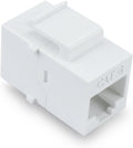 White Pack of 2 Cat6 Keystone RJ45 Couplers W8150