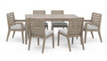 Gray Wood Outdoor Dining Table and Six Chairs J437