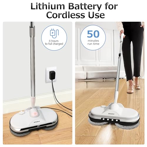 Cordless Electric Spin Mop with Water Sprayer and LED Headlight K54863