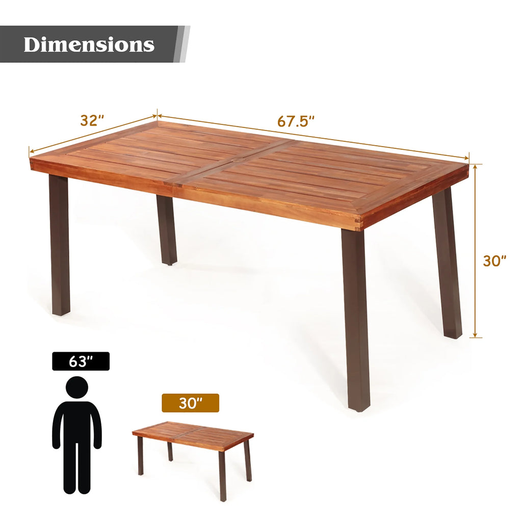 Acacia Wood Rectangular Dining Table P56702