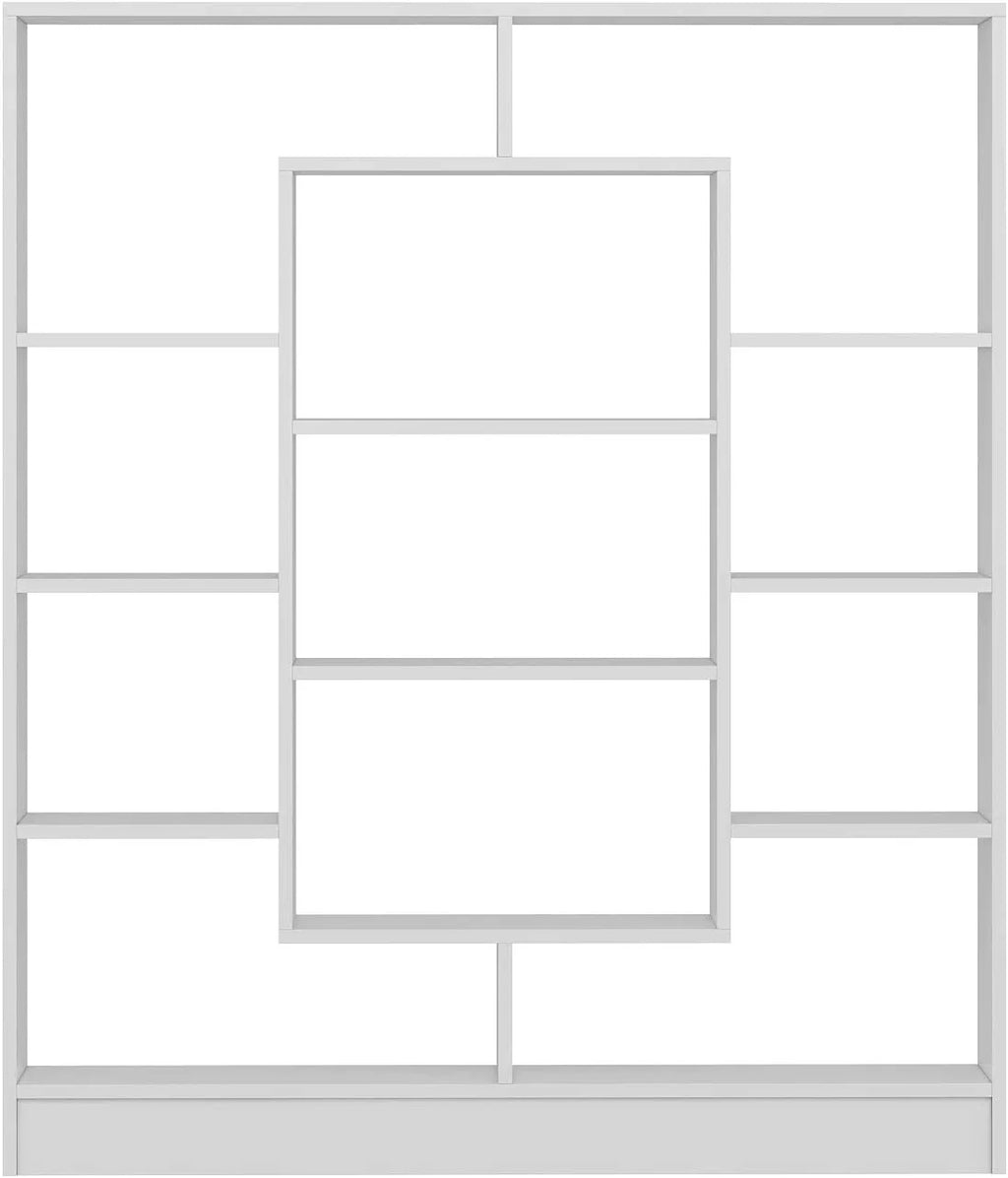 White Free Standing Bookcase Room Divider Shelving Unit J6101