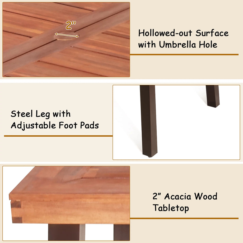 Acacia Wood Rectangular Dining Table P56702