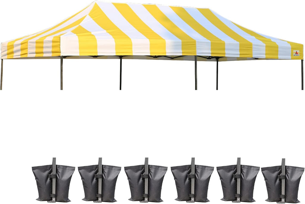 10x20 Yellow & White Stripe Replacement Canopy Top B433695