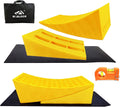 Camper Leveler Blocks with Curved Levelers, Wheel Chocks and Non-Slip Rubber Mats, Pack of 2 Z2526