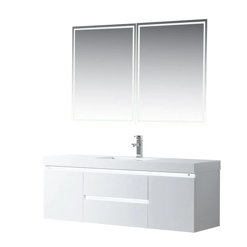 60 in. Single-Sink Wall-Hung Vanity with Resin Top V374175