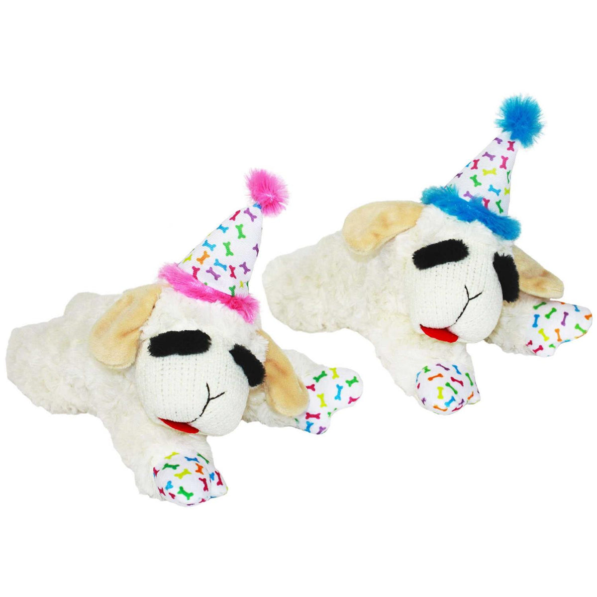Lamb Chop Dog Toy with Birthday Hat A695