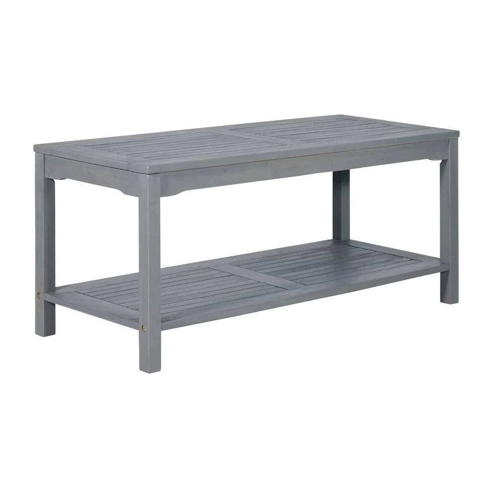 Grey Wash Acacia Wood Outdoor Coffee Table Q510401