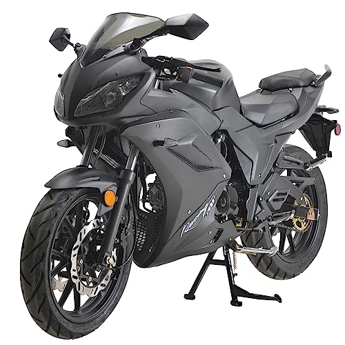 125cc Motorcycle with Manual Transmission, LED Lights, 17 Inches Wheels, Black E791012