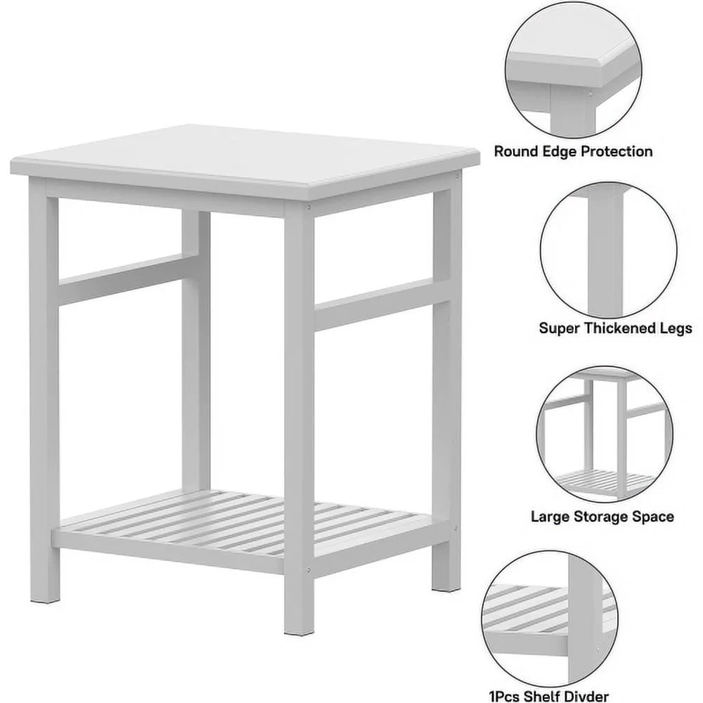 White Bamboo Nightstand X392