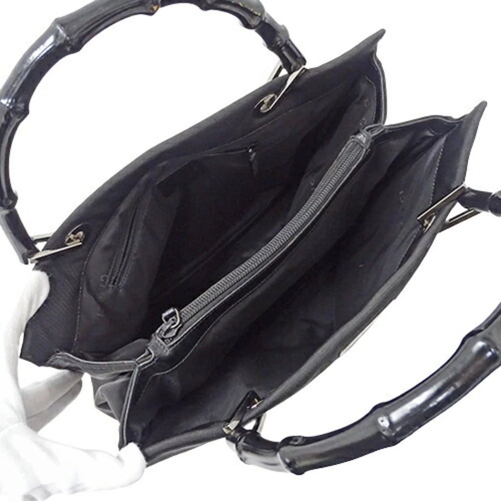 Pre-Owned Nylon Black Bamboo Handbag M990