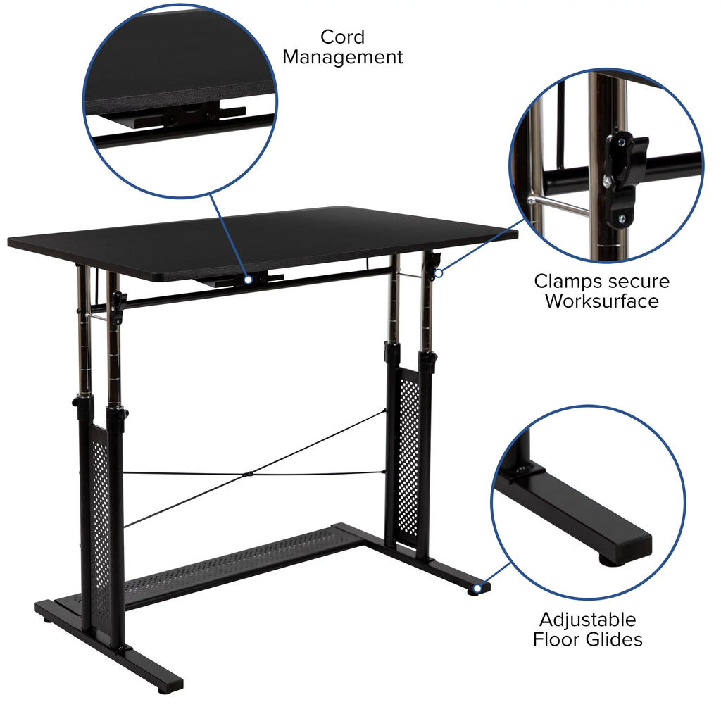 Adjustable Computer Desk, Ergonomic Mesh Office Chair and Mobile Filing Cabinet E485470