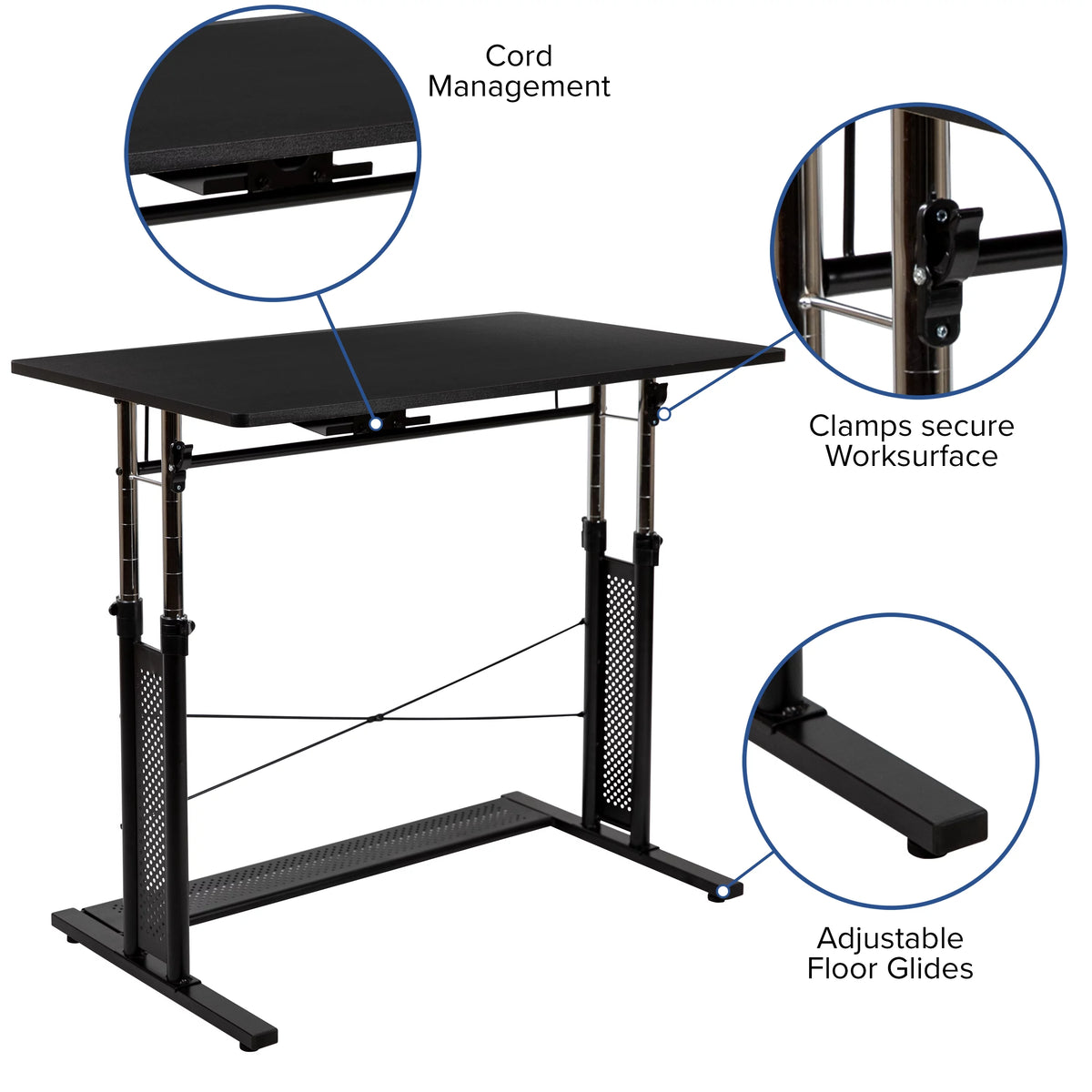 Adjustable Computer Desk, Ergonomic Mesh Office Chair and Mobile Filing Cabinet E485470