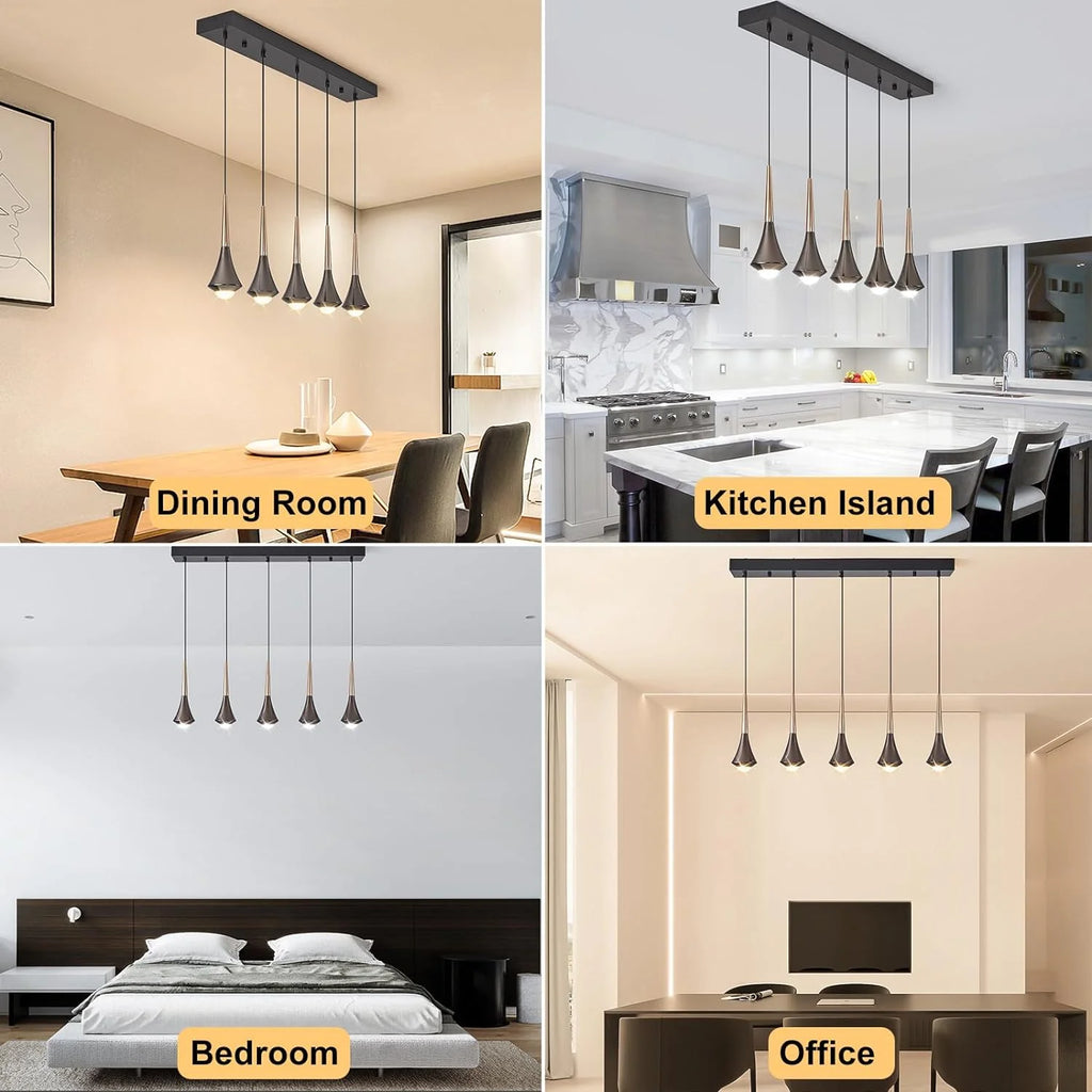Black & Gold 45W LED Pendant Light C697