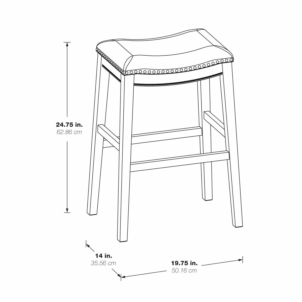 Beige Fabric Saddle Stool 2-Pack N3649