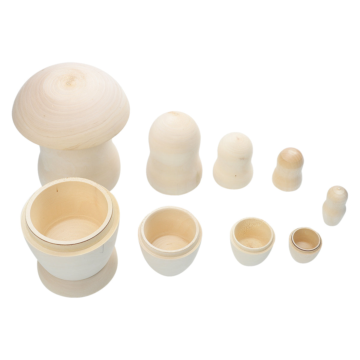 1 Set Unpainted Matryoshka Nesting Dolls E93165