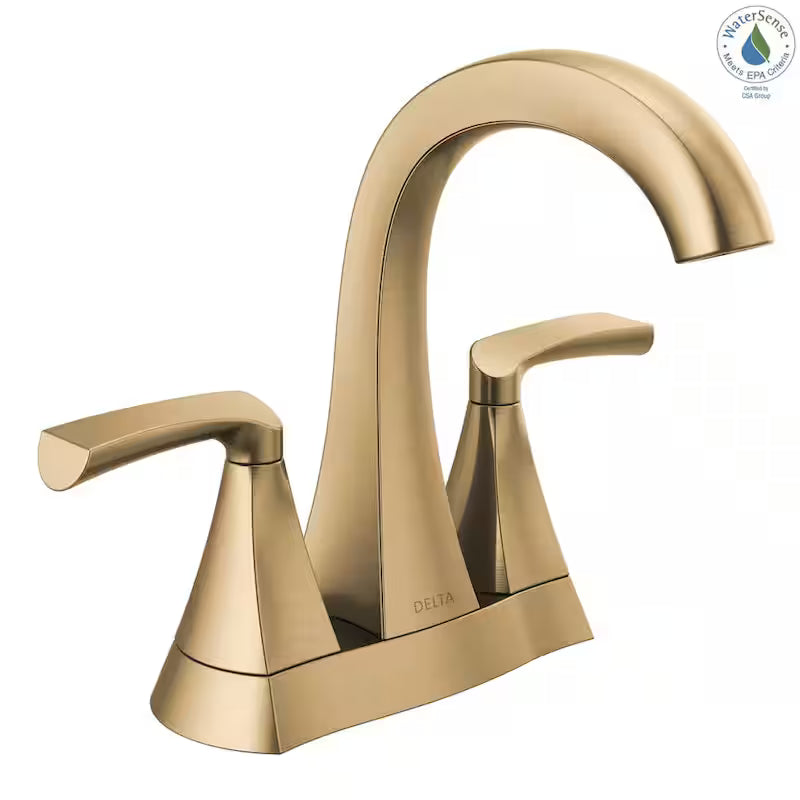 4 in. Centerset Double-Handle Bathroom Faucet in Champagne Bronze H10846