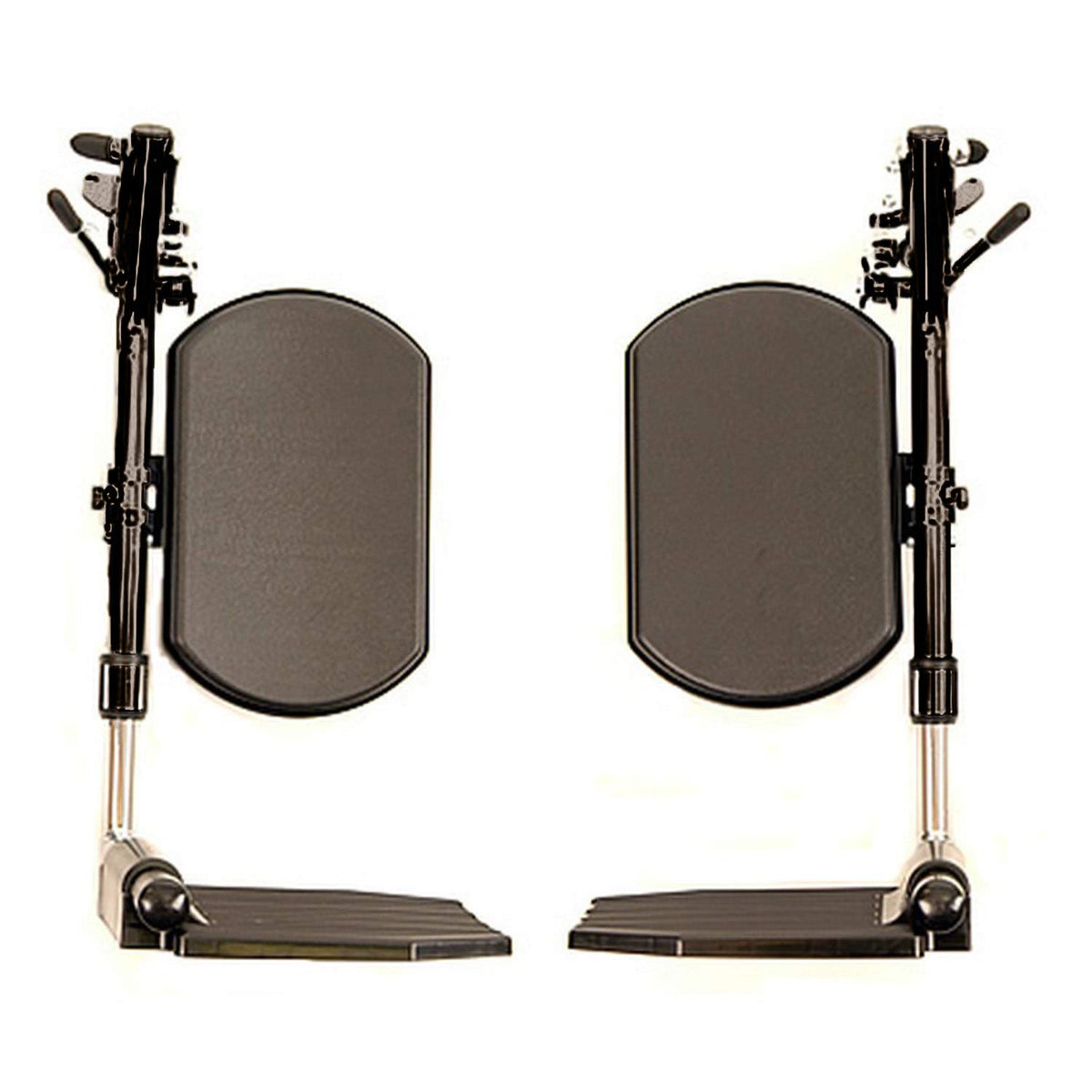 Black Wheelchair Elevating Legrests with Composite Footplates, 1 Pair K303