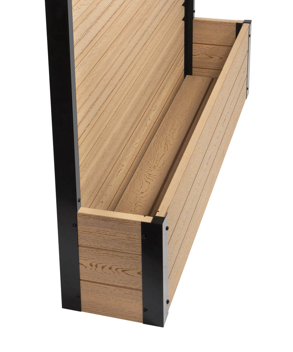 Freestanding Vinyl Outdoor Privacy Screen and Planter Box Kit W9004