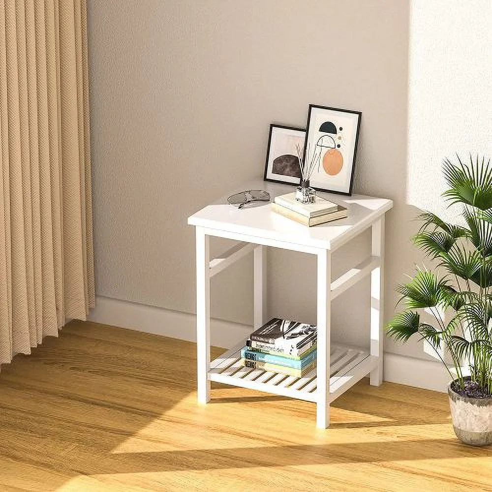 White Bamboo Nightstand X392
