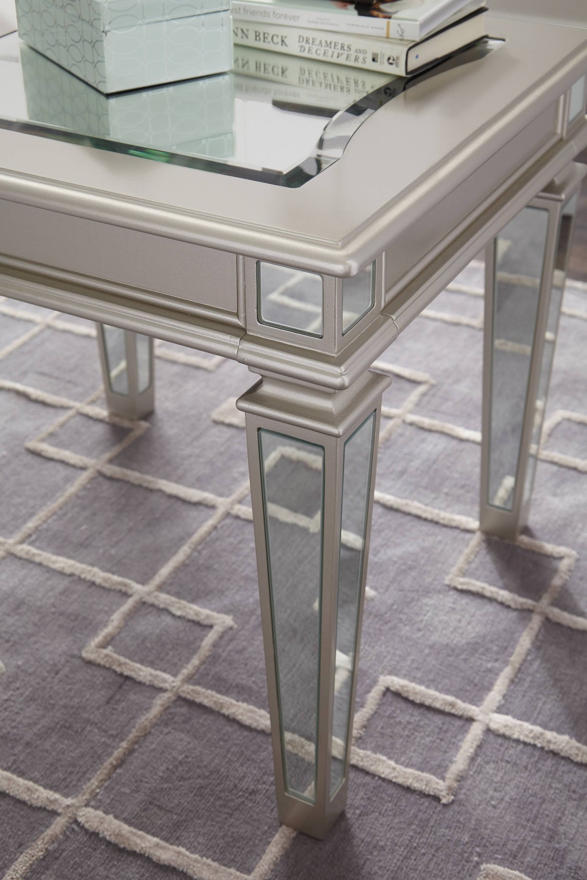 Silver Rectangular End Table M733