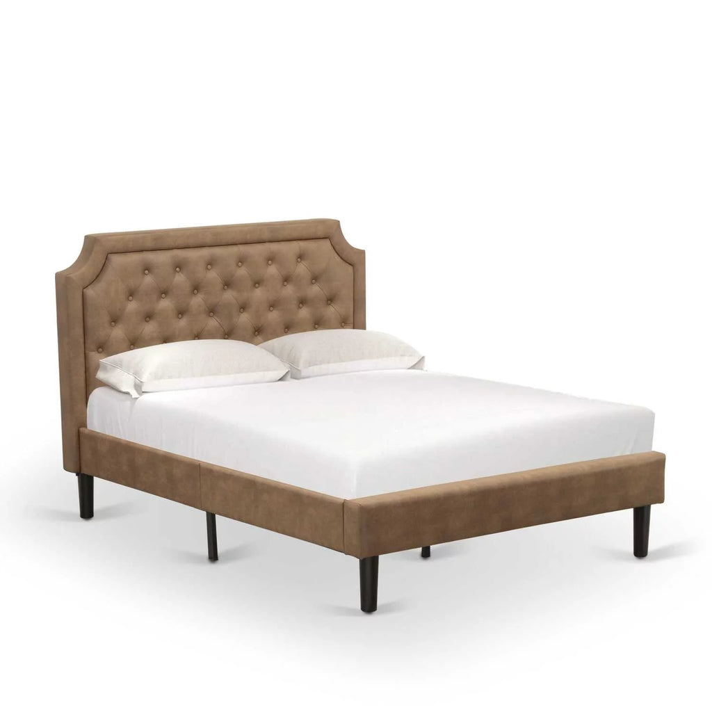 2 Pieces Wood Full Platform Bedroom Set in Brown N7380