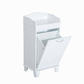 White Wooden Laundry Hamper Cabinet N2570