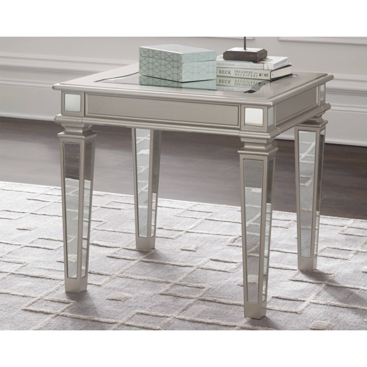 Silver Rectangular End Table M733