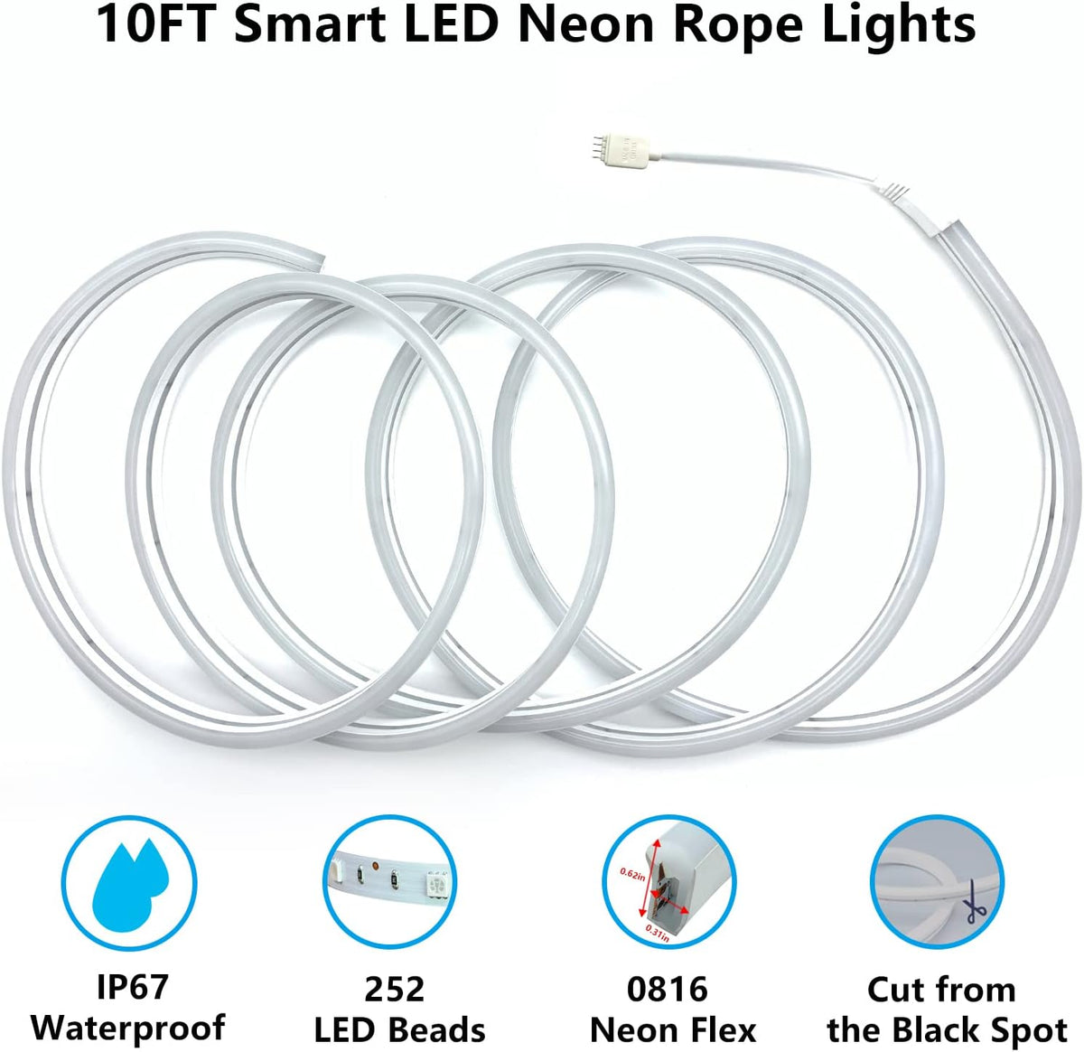 10FT 252 LEDs RGBIC Smart Strip Lights Pack of 2 H96496