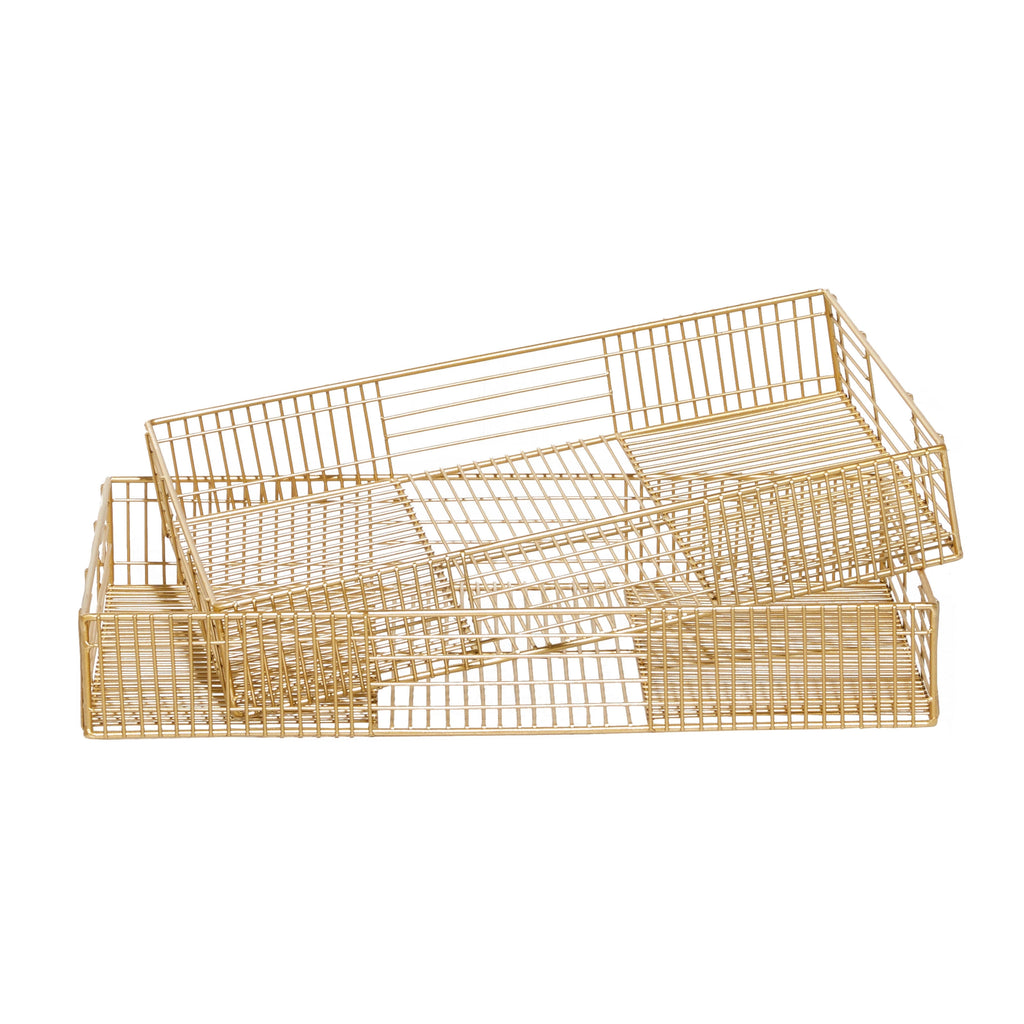 Gold Metal Tray Set of 2 P677600