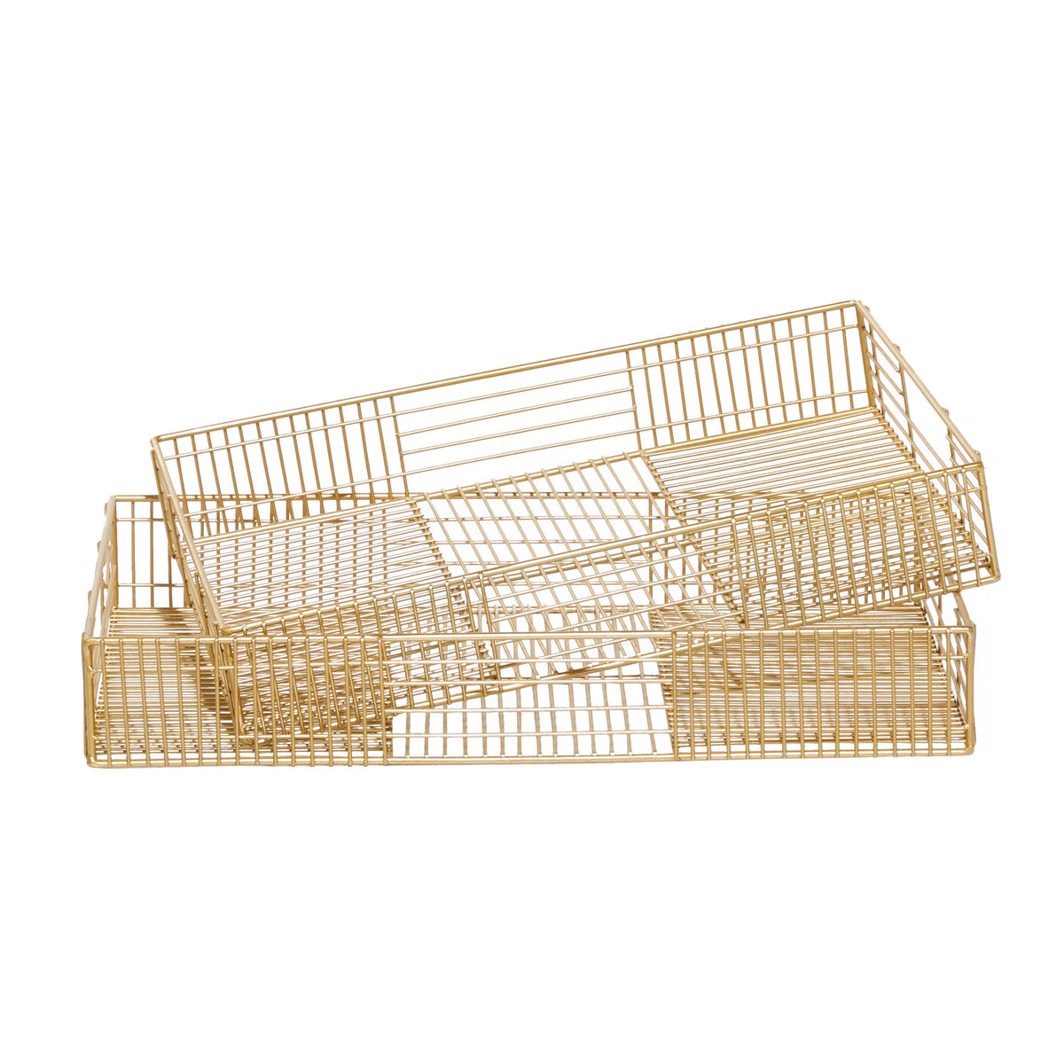 Gold Metal Tray Set of 2 P677600