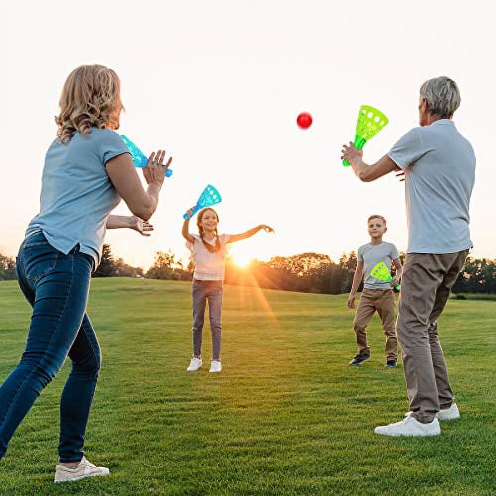 Pop-Pass-Catch Ball Game with 4 Catch Launcher Baskets and 6 Balls L837133