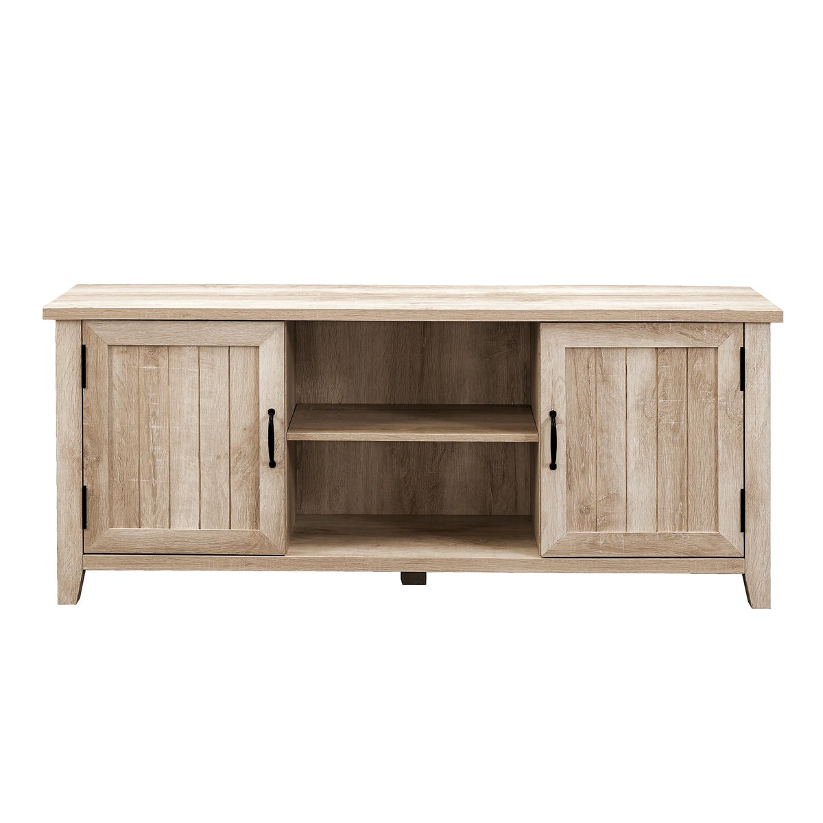 White Oak Grooved-Door TV Stand M39440
