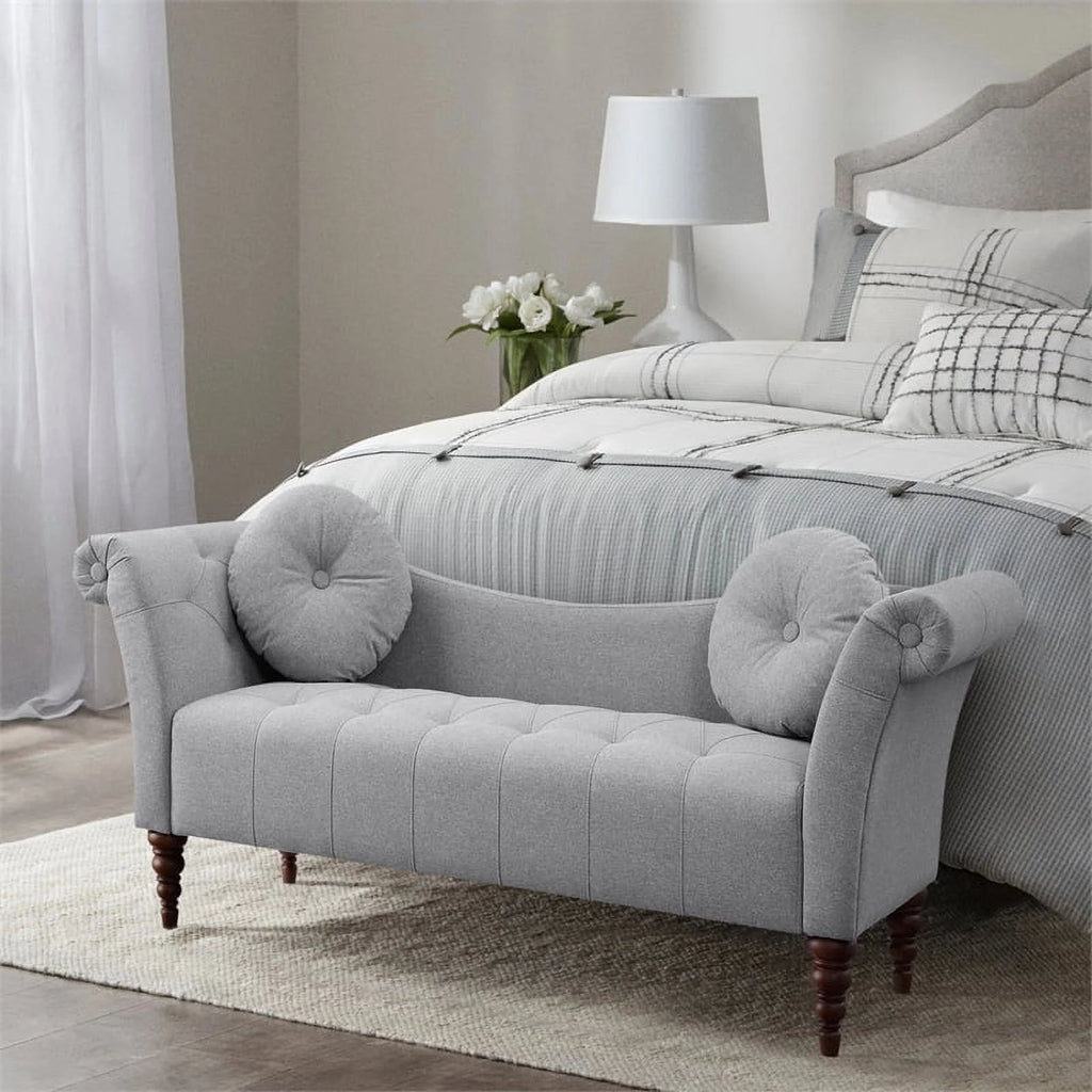 75" Traditional Fabric Settee with 2 Pillows M59077