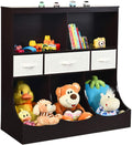 3-Tier Kids Bookcase Storage Organizer Cabinet Shelf with 8 Compartment Box and 3 Removable Drawers (White) B790694