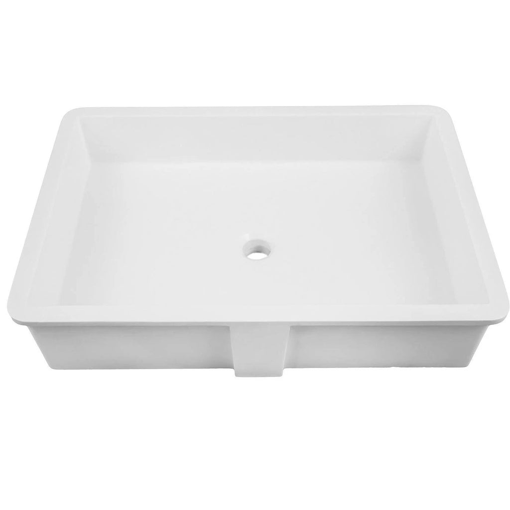 White Solid Surface Rectangular Undermount Lavatory P5351