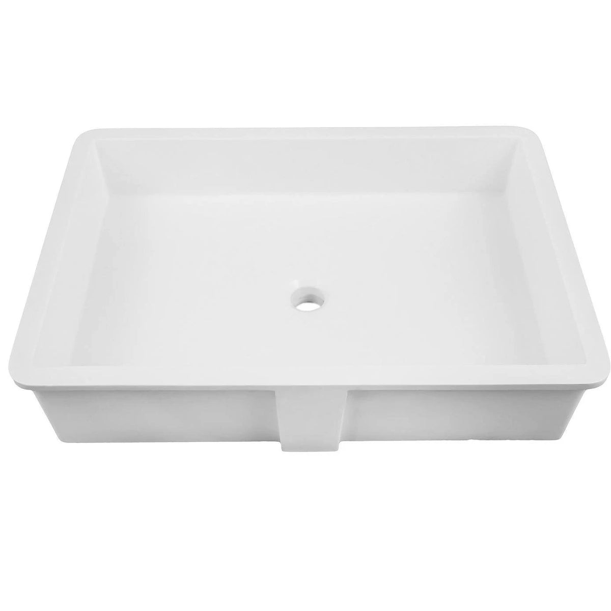 White Solid Surface Rectangular Undermount Lavatory P5351