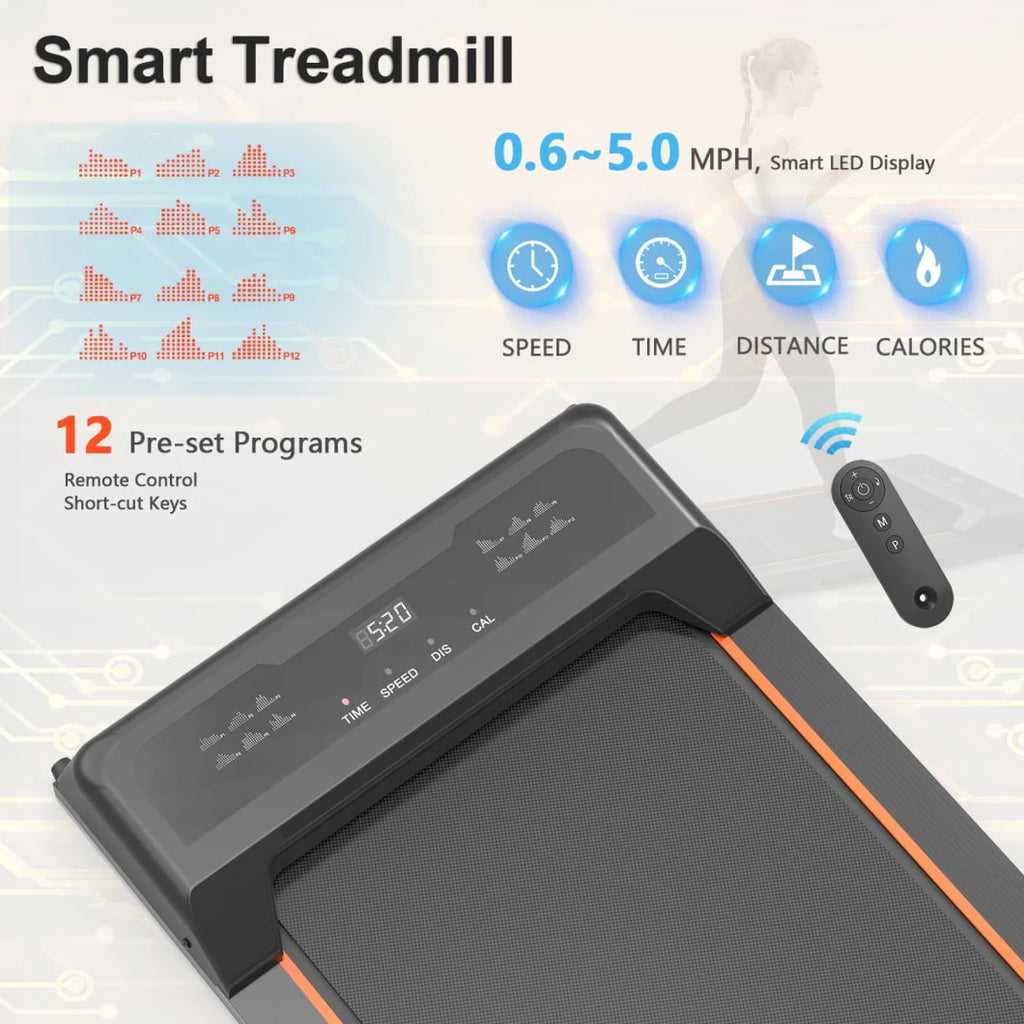 2.5HP Portable Treadmill with LED Display and Remote Control D71168