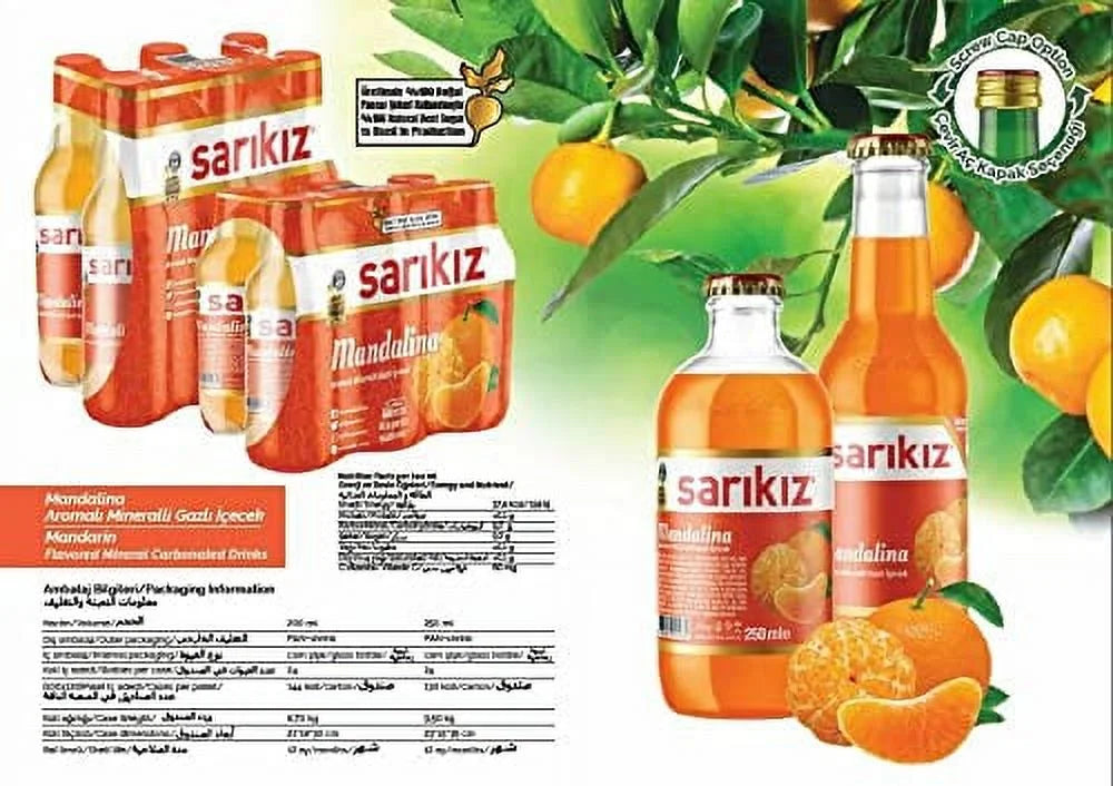 Turkish Mandarin Flavored Mineral Water 200Ml X 6 Packs Q674
